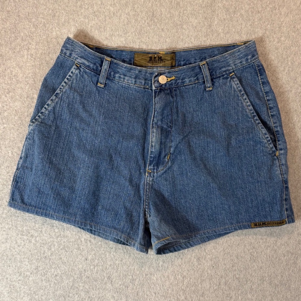 B.U.M. Equipment Denim Shorts Wmn 33 Blu High Rise 90s VTG Mom Shorts High waist